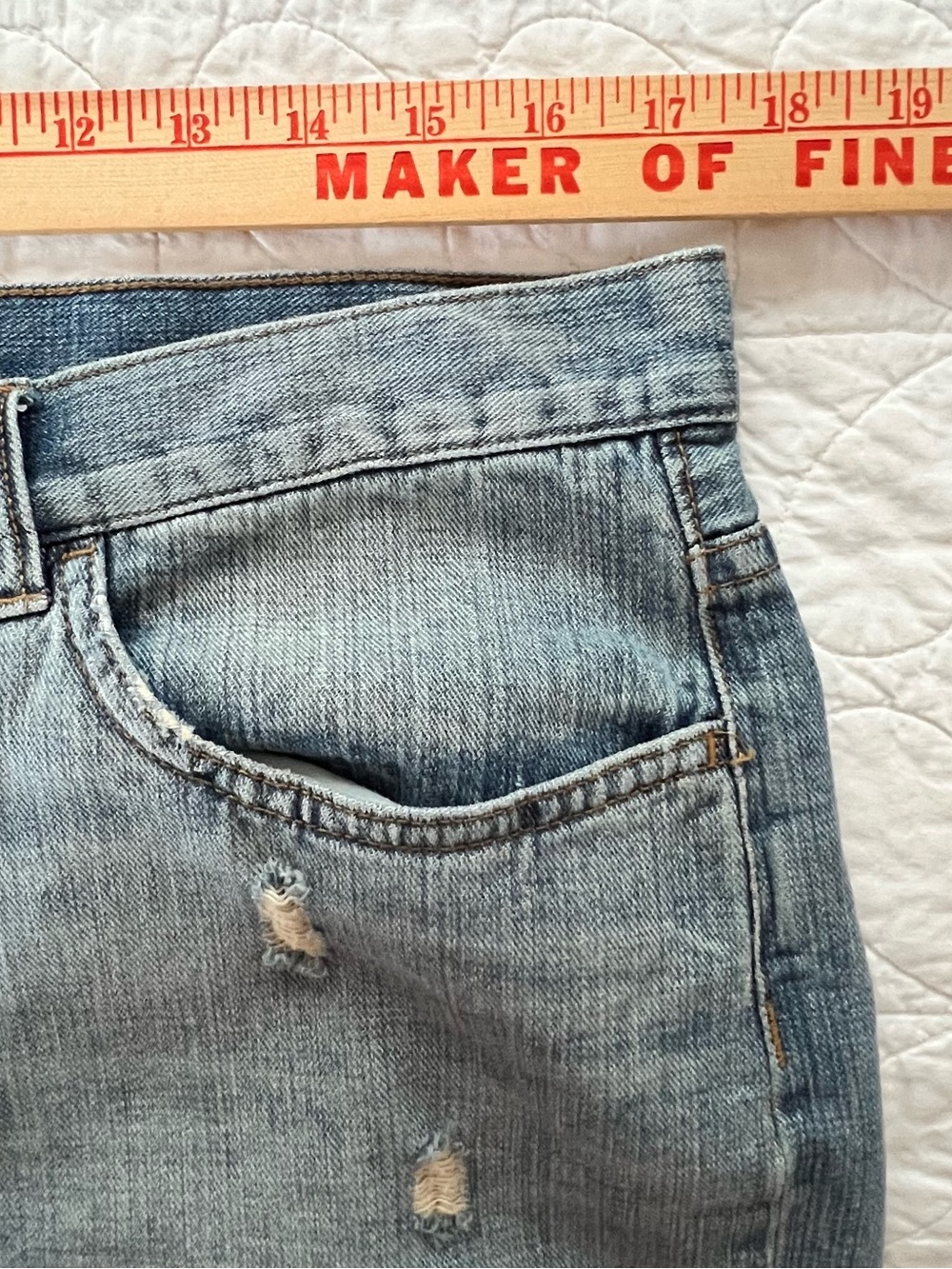 Ralph Lauren Jeans Co VTG Y2K 2-Tone Distressed Blue Denim Maxi Skirt Grunge - Picture 4 of 8
